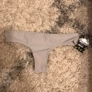 Fused Hawaii Dove Grey Thong Swimsuit Bottom M NWT